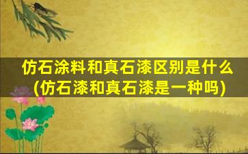 仿石涂料和真石漆区别是什么(仿石漆和真石漆是一种吗)