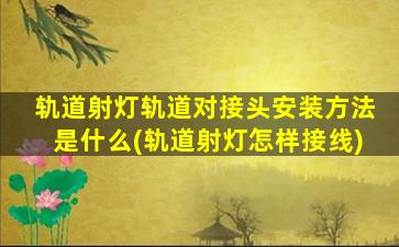 轨道射灯轨道对接头安装方法是什么(轨道射灯怎样接线)