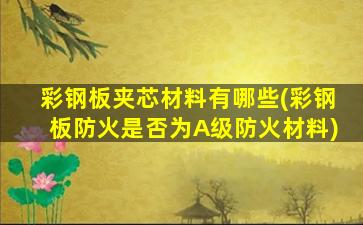彩钢板夹芯材料有哪些(彩钢板防火是否为A级防火材料)