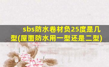 sbs防水卷材负25度是几型(屋面防水用一型还是二型)