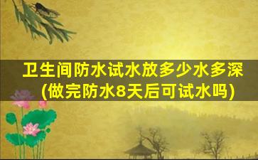 卫生间防水试水放多少水多深(做完防水8天后可试水吗)