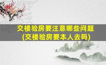 交楼验房要注意哪些问题(交楼验房要本人去吗)