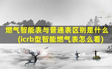 燃气智能表与普通表区别是什么(icrb型智能燃气表怎么看)