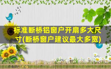 标准断桥铝窗户开扇多大尺寸(断桥窗户建议最大多宽)