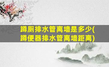 蹲厕排水管离墙是多少(蹲便器排水管离墙距离)