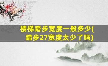 楼梯踏步宽度一般多少(踏步27宽度太少了吗)