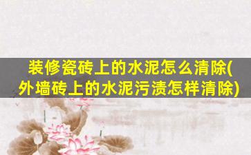 装修瓷砖上的水泥怎么清除(外墙砖上的水泥污渍怎样清除)