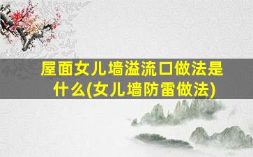 屋面女儿墙溢流口做法是什么(女儿墙防雷做法)