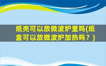 纸壳可以放微波炉里吗(纸盒可以放微波炉加热吗？)