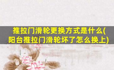 推拉门滑轮更换方式是什么(阳台推拉门滑轮坏了怎么换上)