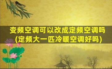 变频空调可以改成定频空调吗(定频大一匹冷暖空调好吗)
