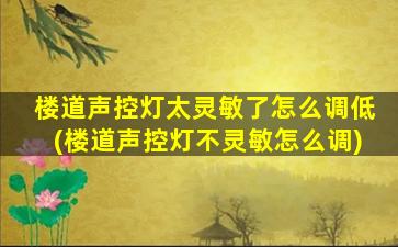 楼道声控灯太灵敏了怎么调低(楼道声控灯不灵敏怎么调)
