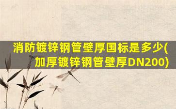 消防镀锌钢管壁厚国标是多少(加厚镀锌钢管壁厚DN200)