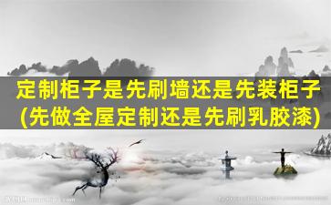 定制柜子是先刷墙还是先装柜子(先做全屋定制还是先刷乳胶漆)