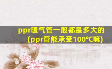 ppr暖气管一般都是多大的(ppr管能承受100℃嘛)