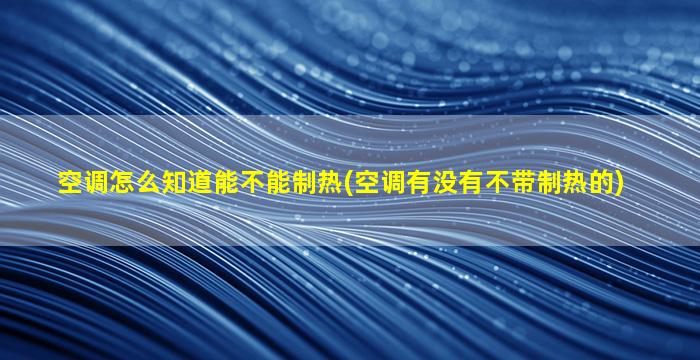 空调怎么知道能不能制热(空调有没有不带制热的)