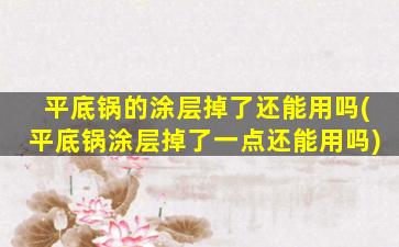 平底锅的涂层掉了还能用吗(平底锅涂层掉了一点还能用吗)