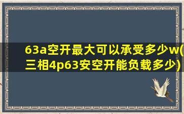 63a空开最大可以承受多少w(三相4p63安空开能负载多少)