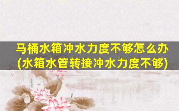 马桶水箱冲水力度不够怎么办(水箱水管转接冲水力度不够)