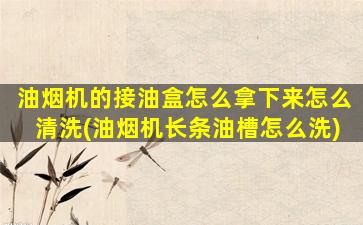 油烟机的接油盒怎么拿下来怎么清洗(油烟机长条油槽怎么洗)