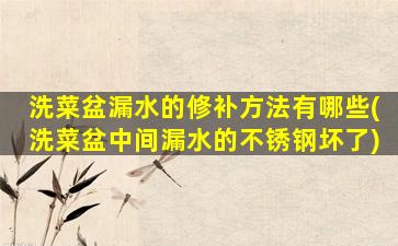 洗菜盆漏水的修补方法有哪些(洗菜盆中间漏水的不锈钢坏了)