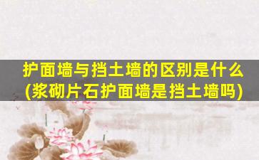 护面墙与挡土墙的区别是什么(浆砌片石护面墙是挡土墙吗)