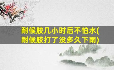 耐候胶几小时后不怕水(耐候胶打了没多久下雨)