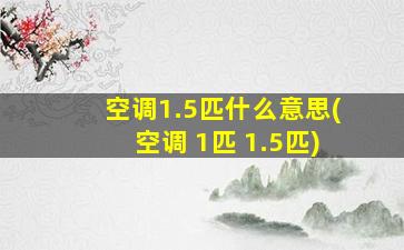 空调1.5匹什么意思(空调 1匹 1.5匹)