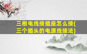三根电线接插座怎么接(三个插头的电源线接法)