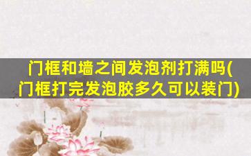 门框和墙之间发泡剂打满吗(门框打完发泡胶多久可以装门)
