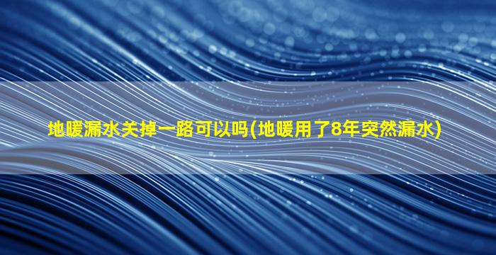 地暖漏水关掉一路可以吗(地暖用了8年突然漏水)