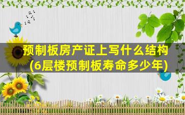 预制板房产证上写什么结构(6层楼预制板寿命多少年)
