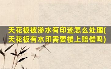 天花板被渗水有印迹怎么处理(天花板有水印需要楼上赔偿吗)