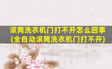 滚筒洗衣机门打不开怎么回事(全自动滚筒洗衣机门打不开)