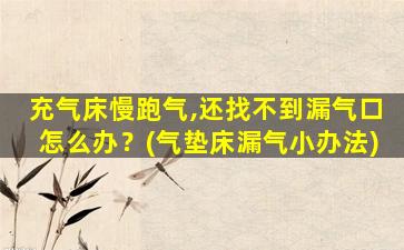 充气床慢跑气,还找不到漏气口怎么办？(气垫床漏气小办法)
