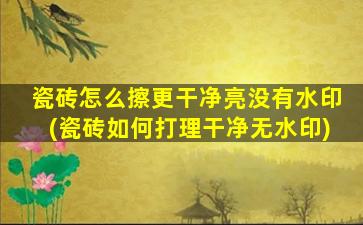 瓷砖怎么擦更干净亮没有水印(瓷砖如何打理干净无水印)