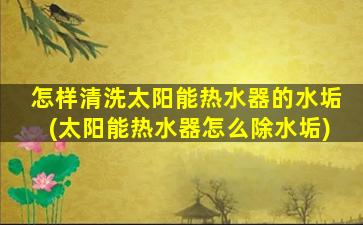 怎样清洗太阳能热水器的水垢(太阳能热水器怎么除水垢)