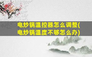 电炒锅温控器怎么调整(电炒锅温度不够怎么办)