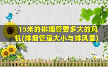 15米的排烟管要多大的风机(排烟管道大小与排风量)