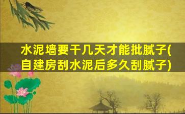 水泥墙要干几天才能批腻子(自建房刮水泥后多久刮腻子)