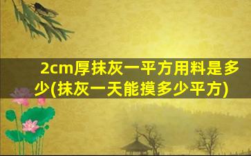 2cm厚抹灰一平方用料是多少(抹灰一天能摸多少平方)