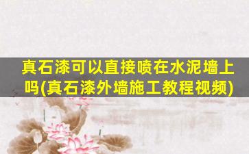 真石漆可以直接喷在水泥墙上吗(真石漆外墙施工教程视频)