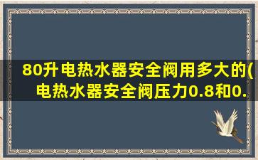 80升电热水器安全阀用多大的(电热水器安全阀压力0.8和0.9区分)