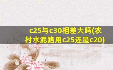 c25与c30相差大吗(农村水泥路用c25还是c20)