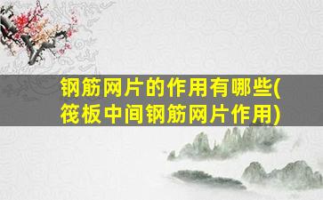钢筋网片的作用有哪些(筏板中间钢筋网片作用)