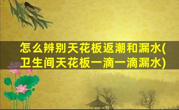 怎么辨别天花板返潮和漏水(卫生间天花板一滴一滴漏水)