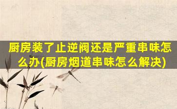 厨房装了止逆阀还是严重串味怎么办(厨房烟道串味怎么解决)
