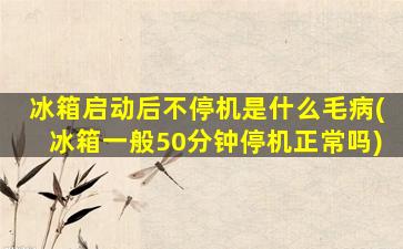 冰箱启动后不停机是什么毛病(冰箱一般50分钟停机正常吗)