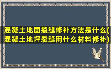 混凝土地面裂缝修补方法是什么(混凝土地坪裂缝用什么材料修补)