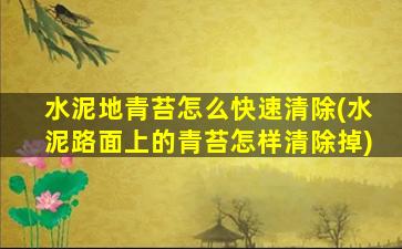 水泥地青苔怎么快速清除(水泥路面上的青苔怎样清除掉)
